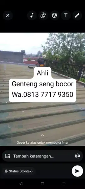 Genteng Bocor Seng Lantai Dinding merembes Atap Rumah kamar mandi pipa