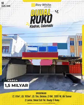 Dijual Borongan 3 Unit Ruko 2 Lantai di Klodran, Dekat Exit Tol