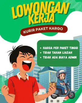 Dibutuhkan tenaga kerja sebagai kurir cargo dengan menggunakan motor