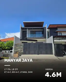 Rumah Manyar Jaya NEW MINIMALIS ROW 3 MOBIL, carport 2