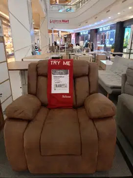 Selma Norton Sofa Recliner Rocking Fabric 1 Seater -Cokelat