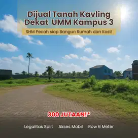 Tanah Kavling Cocok untuk Bangun Rumah Kost di Belakang UMM