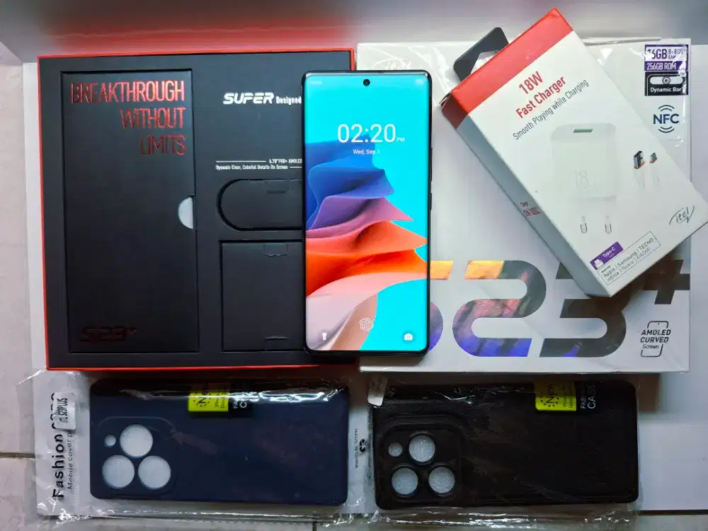Itel S23+ Plus Ram 8+8/256 Biru Fullset Mulus Resmi