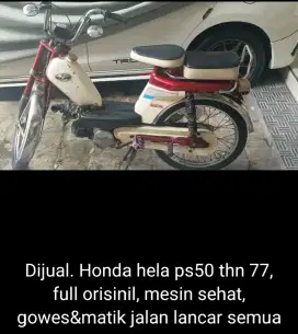 Honda PS50 1977 Orisinil – Motor Klasik Langka - Kolektor Motor Antik