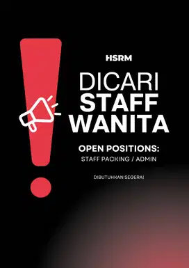 DICARI STAFF / ADMIN PACKING WANITA - ONLINE STORE
