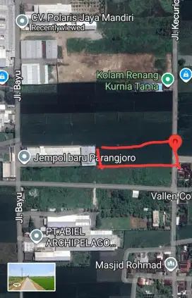 Jual sawah kering zona industri