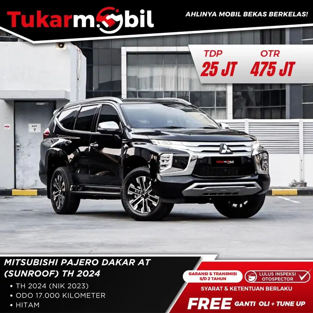 [BERGARANSI] PAJERO SPORT DAKAR SUNROOF METIK TAHUN 2023/2024 LOW KM