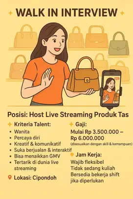 Host Live Streaming Tas Cipondoh
