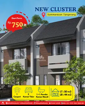 New Launching Rona Homes Rumah 2 lantai 750 juta Summarecon Tangerang