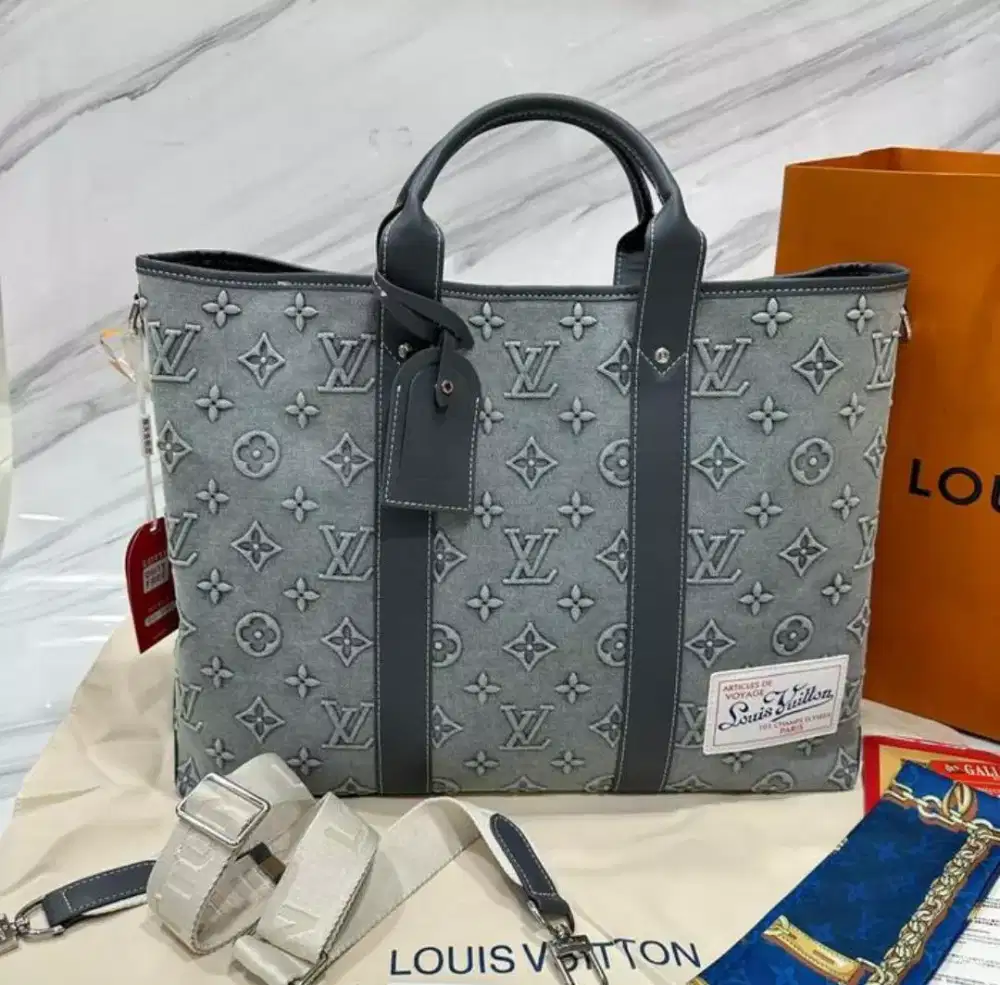 TAS LV WEEKEND TOTE MONOGRAM DENIM