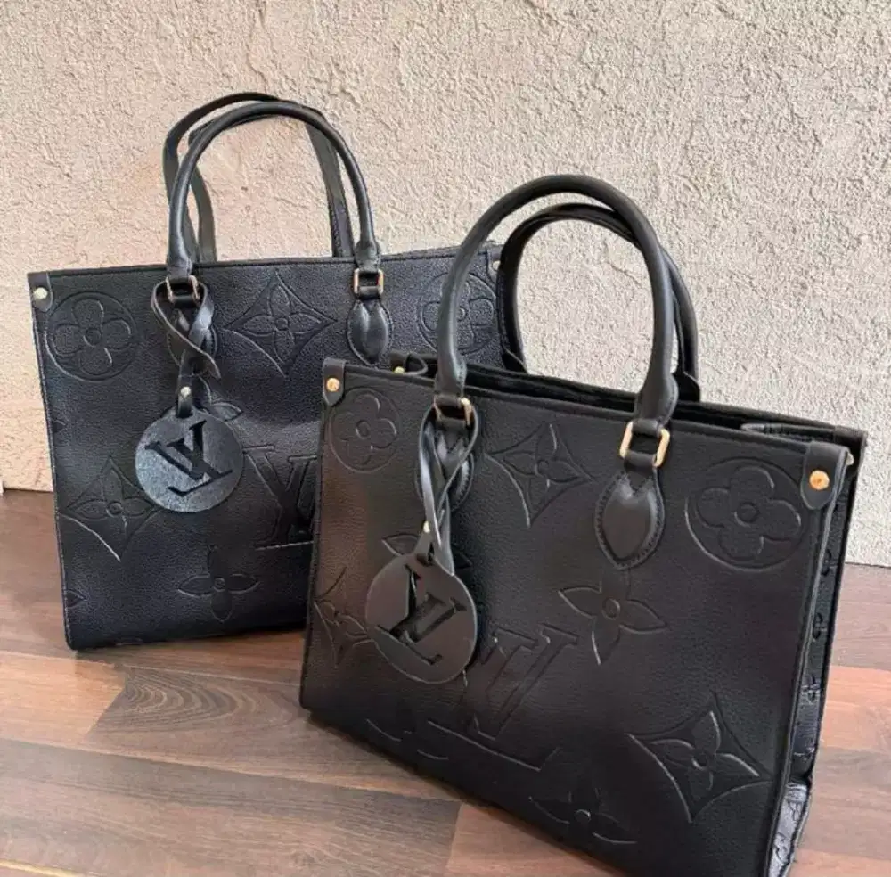 TAS LV ON THE MONOGRAM EMPREINTE LEATHER TOTE BAG Black
