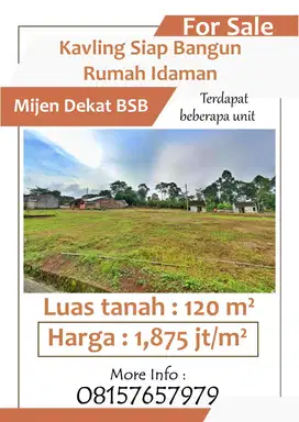 Dijual Cepat Kavling Siap Bangun Rumah atau Rukost di Mijen