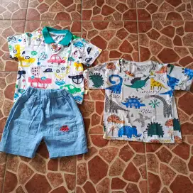 5 stel baju setelan + 1 kaos cocok utk anak usia 3 - 4 tahun