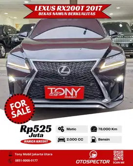 Sunroof Lexus RX 200T F-Sport 2.0 AT 2017 Hitam
