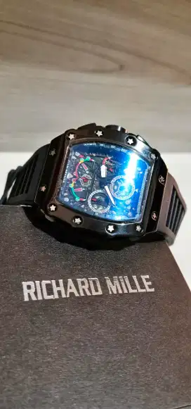 Jam RM Richard Mille mikron black batt mesin hongkong crono aktif 590k