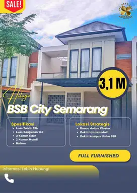 FULL FURNISHED HILAGO BSB CITY SEMARANG 3 KAMAR