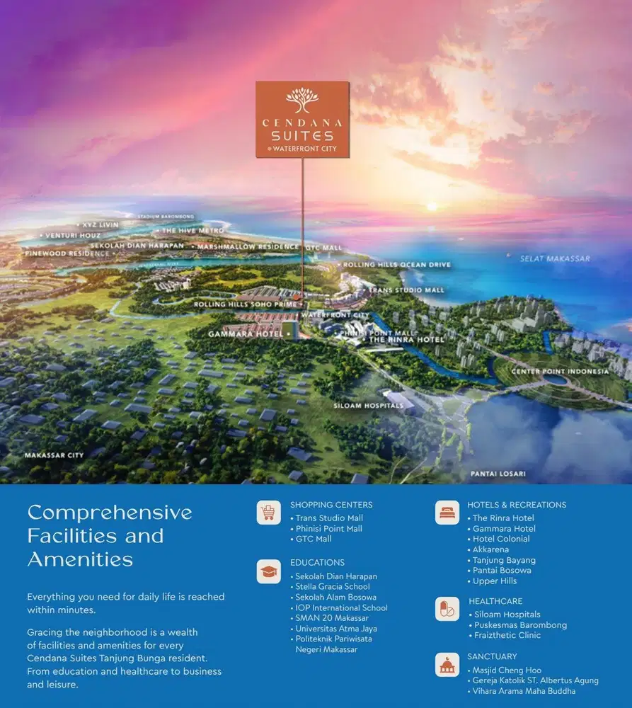 Rumah Paling Strategis tanjung bunga Cendana suwites WATERFRONT City