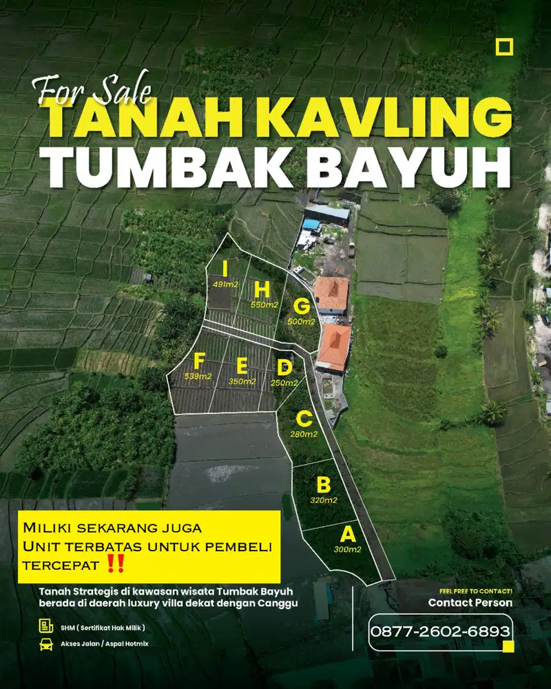 Tanah tumbakbayuh  200m2 Area Villa