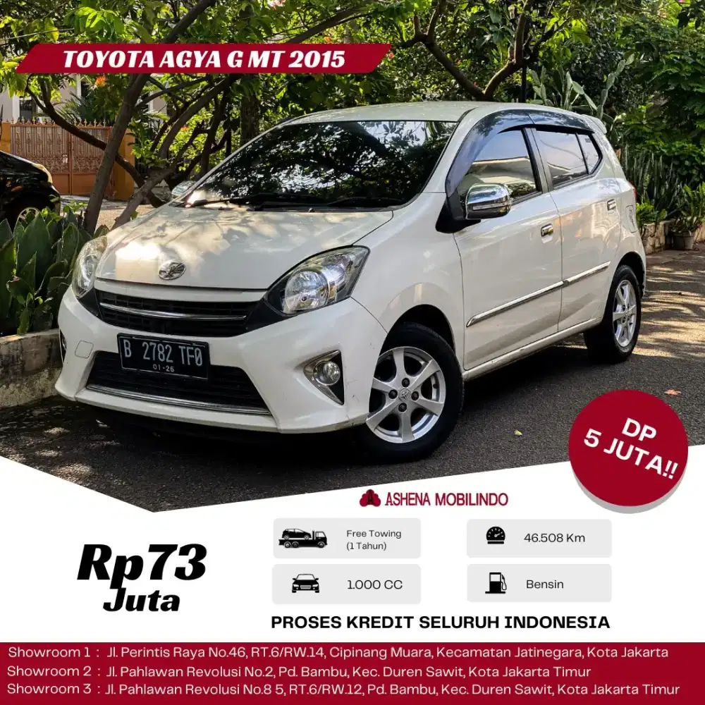Agya G MT 2015 Putih DP 5jt Cash Atau Kredit Terbaik SeOLX!