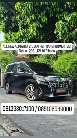km 10 rb an,2021,ALL NEW ALPHARD  2.5 G ATPM TRANSFORMER TSS