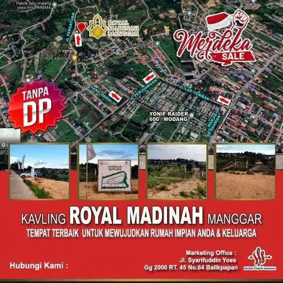 tanah kavling SHM lokasi manggar deket pondok pesantren imam syafii