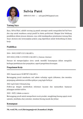 info loker, terakhir bekerja sebagai admin eccomerce