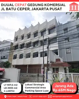 DIJUAL CEPAT GEDUNG KOMERSIAL Jl Batu Ceper Jakarta Pusat