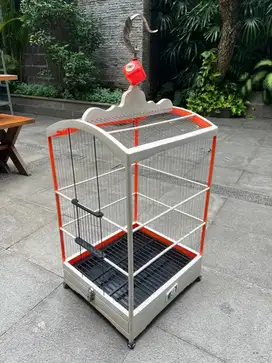 Sangkar Kenari merek BRO no. 2 ruji senar mulus warna putih orange