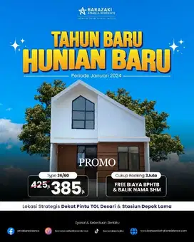 Dijual Rumah khusus Muslim skema syariah tanpa bank di Depok