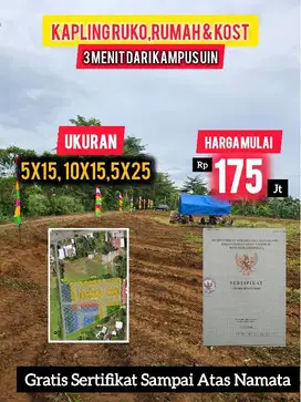 Kavling Hunian dan Kos-kosan dekat Kampus UIN SAMATA