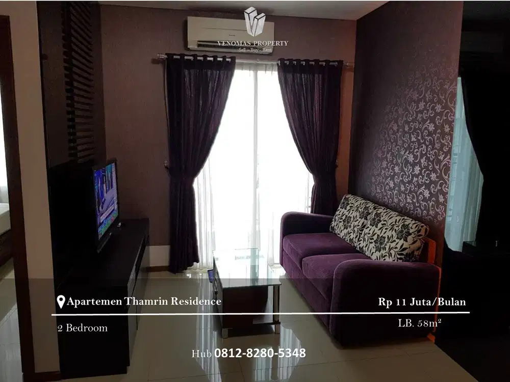 Disewakan Apartement Thamrin Residence Mid Floor 2BR Furnished Tower E