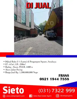 DiJual Ruko 3 ½ Lantai di Pengampon Square, Surabaya