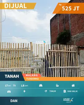 Tanah Cocok Untuk Bangun Kos Dekat Banyak Kampus Di Tlogomas Malang