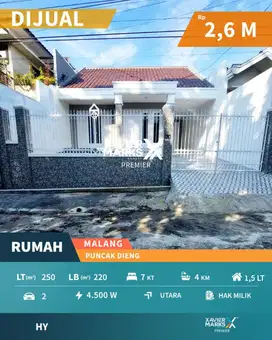 Rumah Baru Renovasi Gress Di Puncak Dieng Malang.