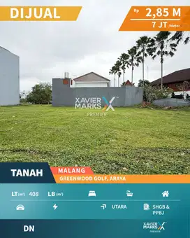 Tanah Kavling Di Mainroad Cluster Greenwood Golf Kota Araya Malang