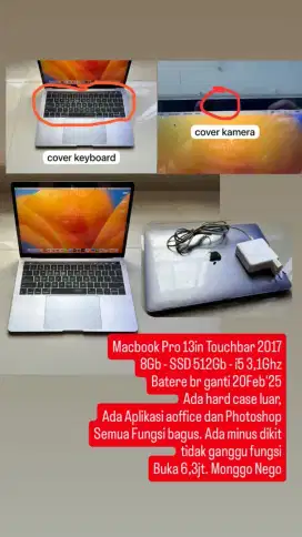 Macbook Pro Touchbar 8/512 i5 3,1ghz