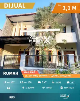 Rumah Mewah Di Jalan Simpang Suropati Losari Singosari Malang