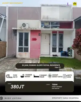 Dijual Rumah Glory Royal Residence Tiban