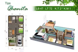 Rumah 2 lantai mezzanine + Rooftop di Parung Ciseeng Bogor