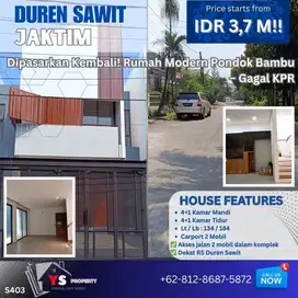 Hunian Premium Pondok Bambu Unit Kembali Dibuka Karena Gagal KPR S403A