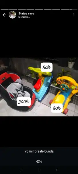 Carseat dan beberapa mainan