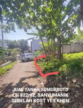 DIJUAL TANAH DEKAT UNDIP, KOST YES KHEN,  SUMURBOTO BANYUMANIK