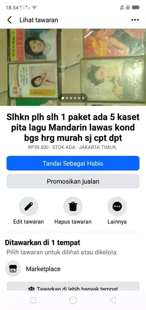 Slhkn lh slh 1 paket ada 5 kaset lagu lawas Mandarin kond bgs murah