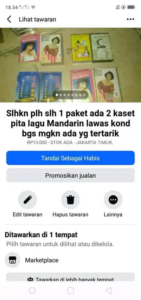 Slhkn plh slh 1 paket isi 2 kaset pita lagu Mandarin jadul kond bgs