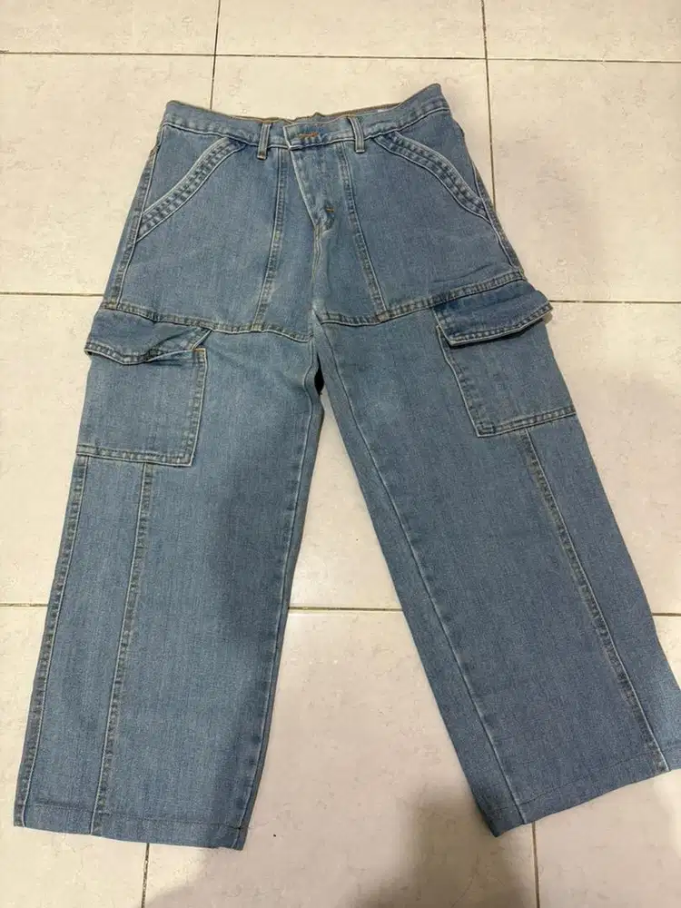 celana jeans, bahan, cargo wanita