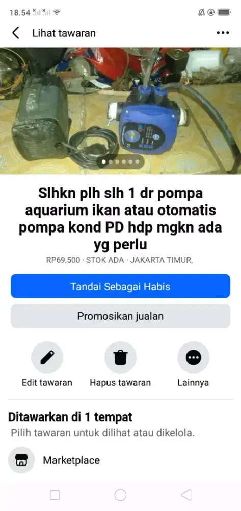 Slhkn plh slh 1 dr pompa aquarium ikan atau otomatis nya hrg murah sj