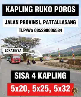 TANAH KAPLING PINGGIR POROS PATTALLASSANG, JALAN PROVINSI DI GOWA