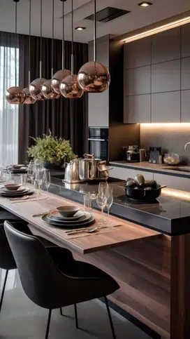 Custom Interior Kitchen Set, Backdrop TV, Lemari, Wardrobe, Kitchenset