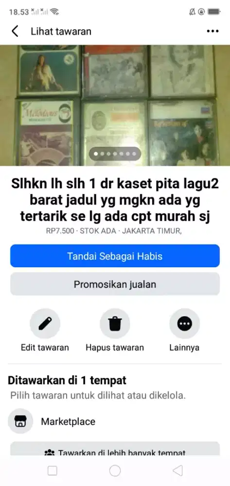 Slhkn plh slh 1 dr kaset pita lagu barat jadul kond bgs hrg murah sj