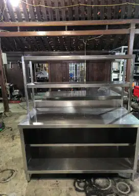 Stainless ware meja kabinet rak overshelf